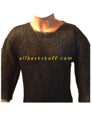 Medieval Maille Armour Dense 8 mm Flat Riveted Solid Chest 50